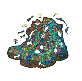 Hiking Boots Wood Puzzle