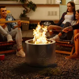 HotShot Explorer Portable Low Smoke 19.5" Round Wood-Burning Fire Pit with Carry Bag