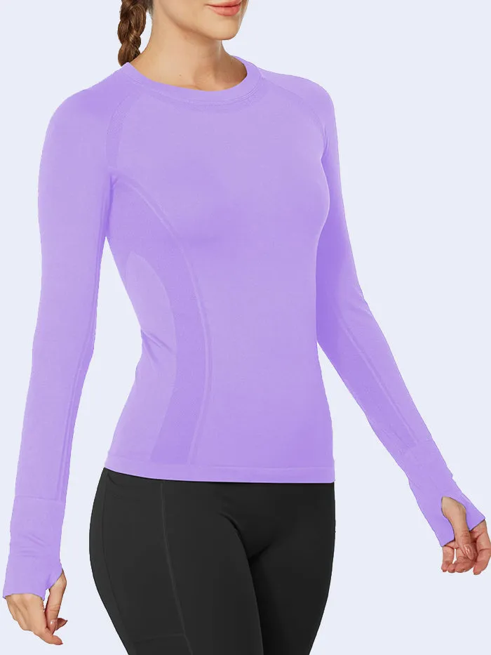 MATHCAT Quick Dry Gym Athletic Long Sleeve Workout Shirts for Women