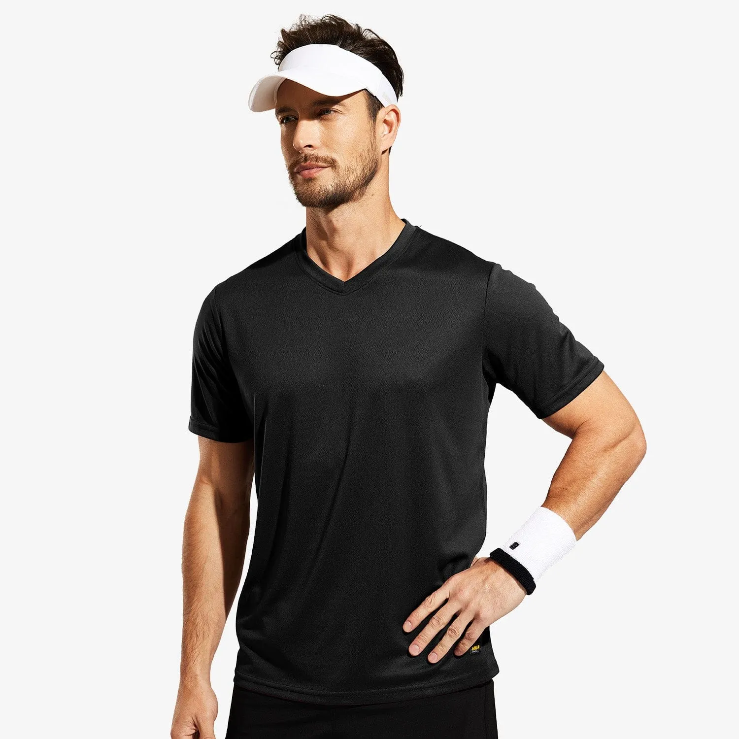Men's Quick Dry Athletic Shirts V Neck Workout T-Shirts