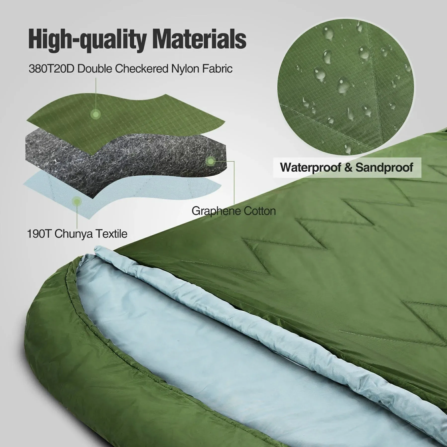 Oversized Ultralight Sleeping Bag for Backpacking
