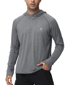 Roadbox UPF 50  Fishing Shirts for Men Long Sleeve UV Sun Protection Hoodie Outdoor Hiking Shirts
