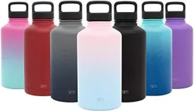 Simple Modern 40 oz Summit Water Bottle - Stainless Steel Liter Flask  2 Lids - Wide Mouth Double Wall Vacuum Insulated Leakproof Thermos Ombre: Sweet Taffy