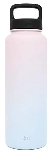 Simple Modern 40 oz Summit Water Bottle - Stainless Steel Liter Flask  2 Lids - Wide Mouth Double Wall Vacuum Insulated Leakproof Thermos Ombre: Sweet Taffy