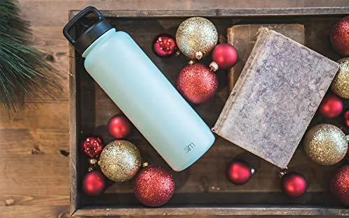 Simple Modern 40 oz Summit Water Bottle - Stainless Steel Liter Flask  2 Lids - Wide Mouth Double Wall Vacuum Insulated Leakproof Thermos Ombre: Sweet Taffy