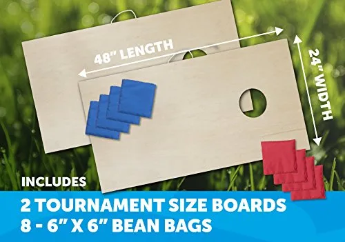 Triumph All-Wood Cornhole Set Includes Two Cornhole Boards and Eight Bags - More Sizes Available