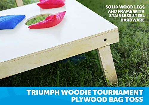 Triumph All-Wood Cornhole Set Includes Two Cornhole Boards and Eight Bags - More Sizes Available
