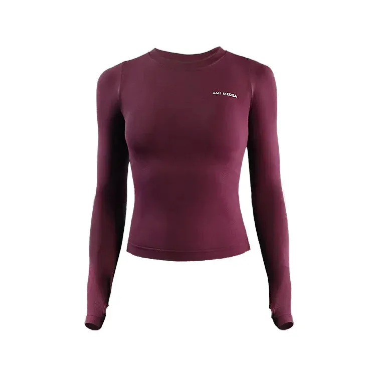 Women's Long Sleeve Top Yoga Shirts Running Workout Fitness Crop Top