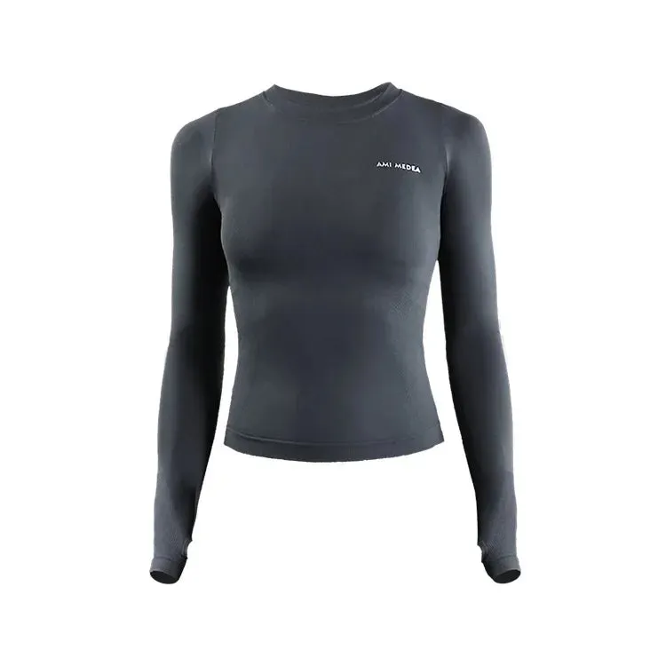 Women's Long Sleeve Top Yoga Shirts Running Workout Fitness Crop Top