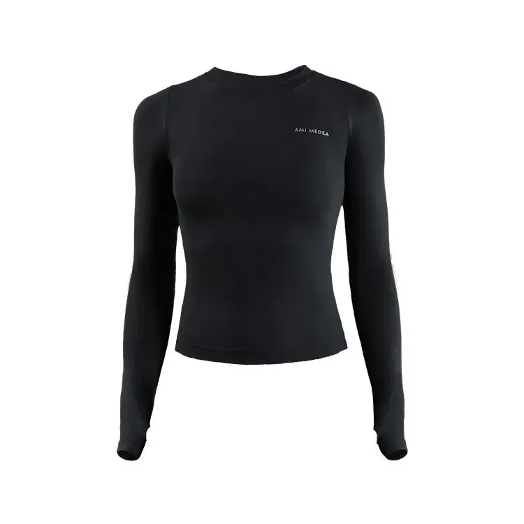 Women's Long Sleeve Top Yoga Shirts Running Workout Fitness Crop Top
