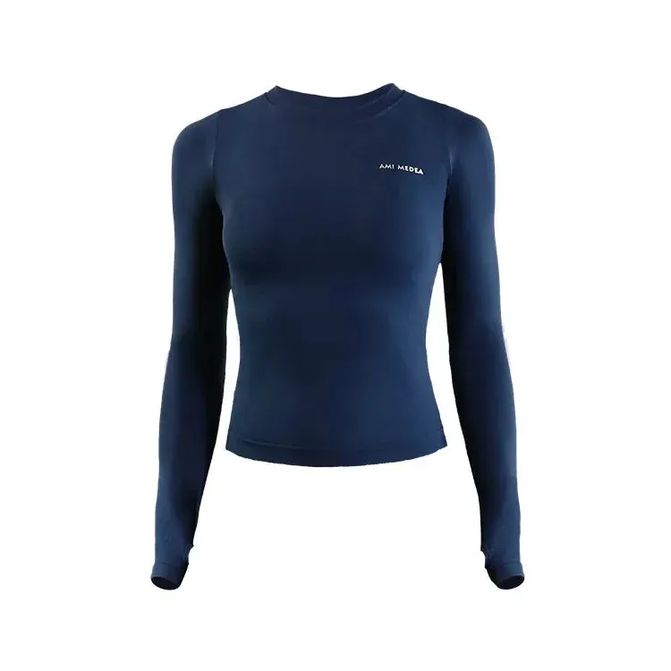 Women's Long Sleeve Top Yoga Shirts Running Workout Fitness Crop Top