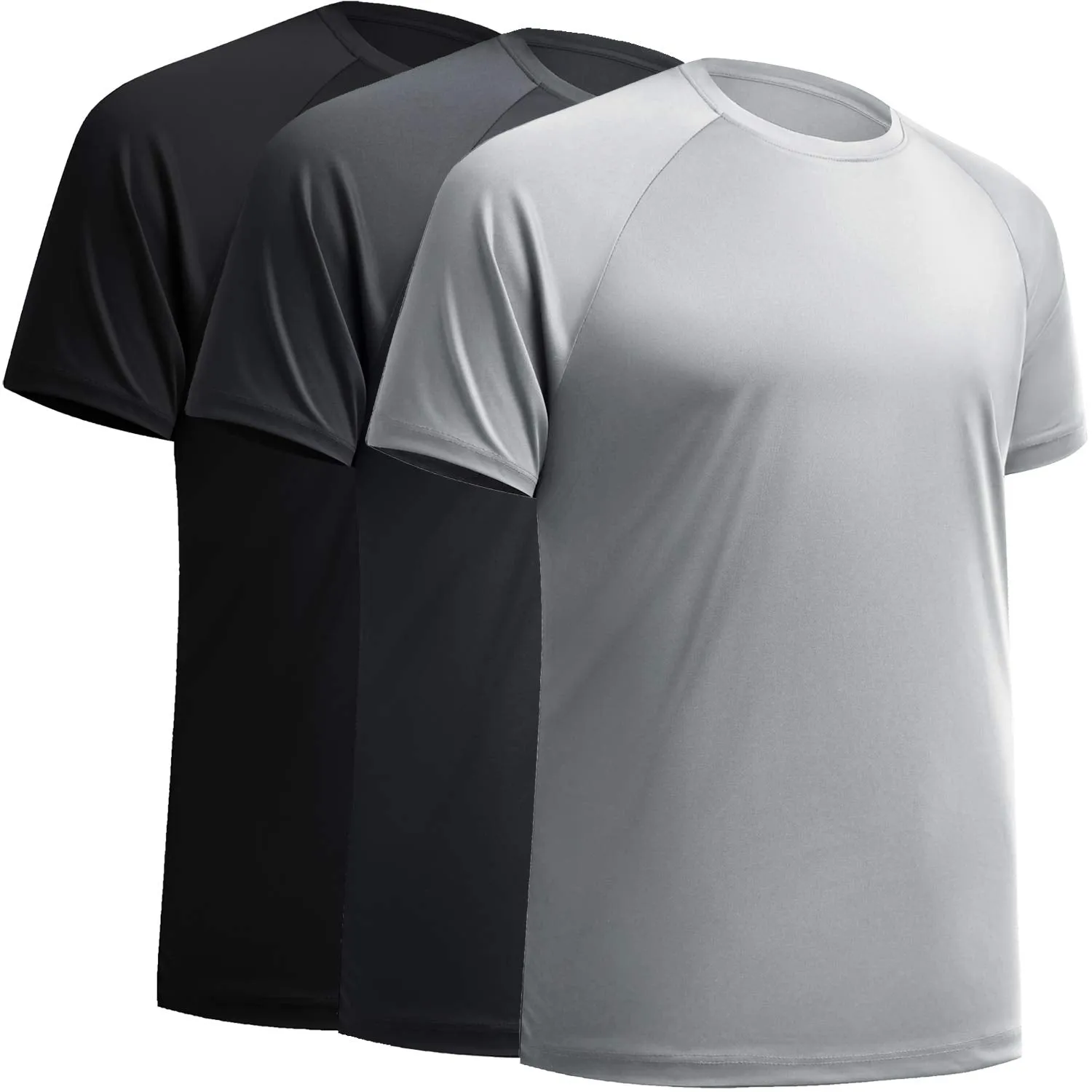 Workout Shirts for Men, Moisture Wicking Quick Dry Active Athletic Men's Gym Performance T Shirts