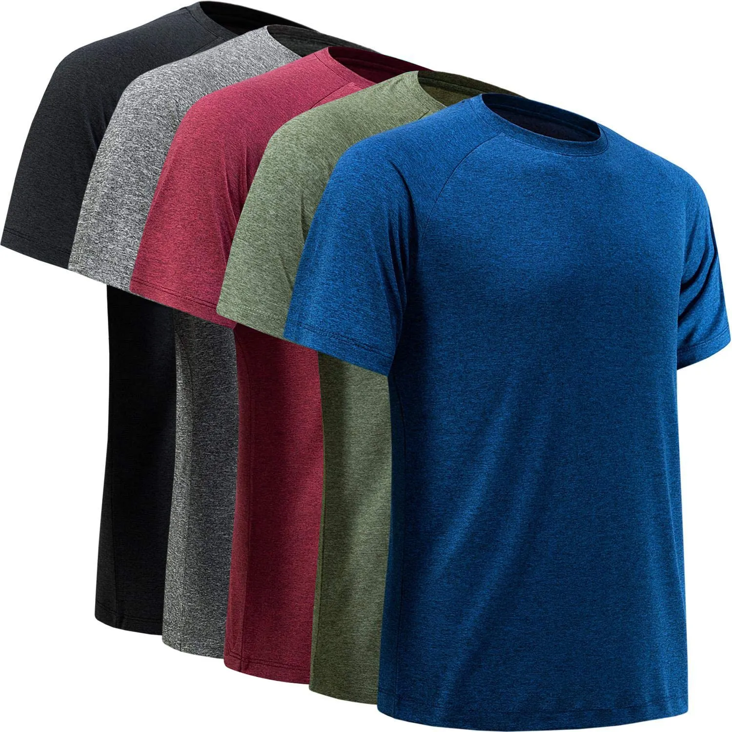 Workout Shirts for Men, Moisture Wicking Quick Dry Active Athletic Men's Gym Performance T Shirts