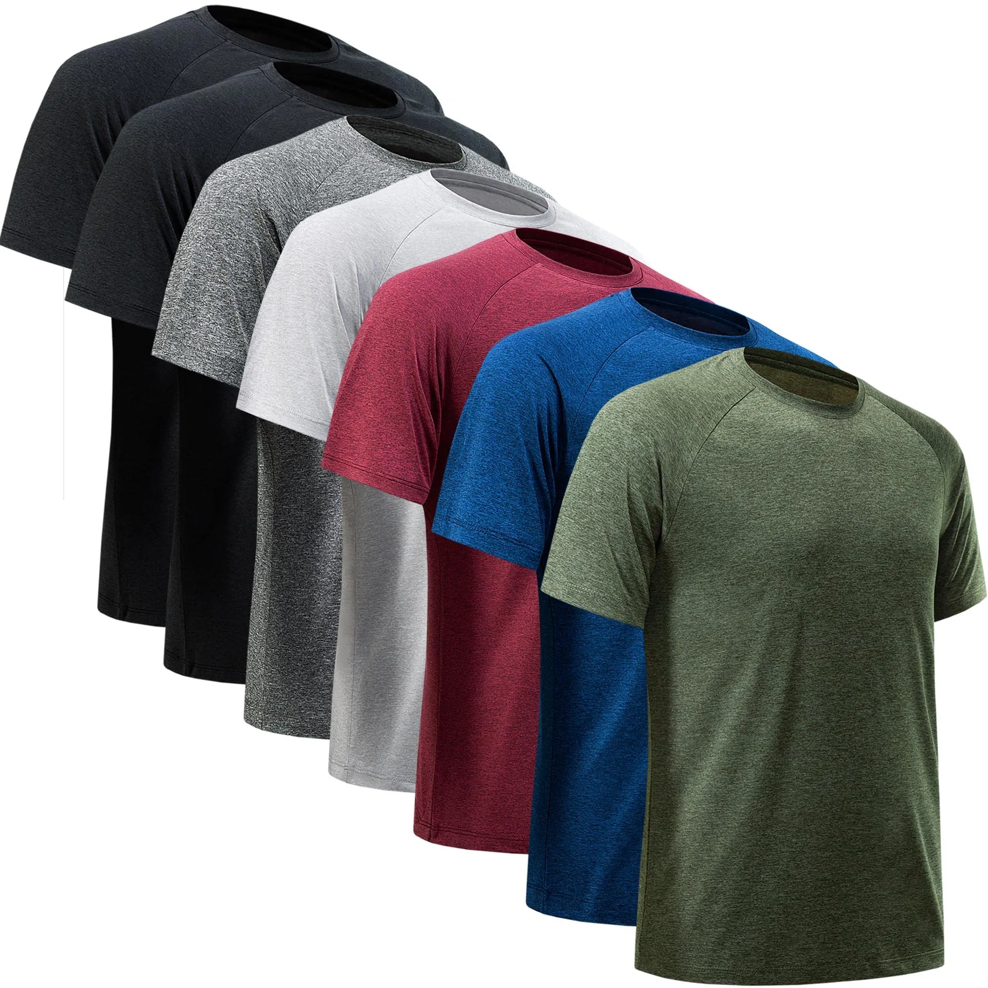 Workout Shirts for Men, Moisture Wicking Quick Dry Active Athletic Men's Gym Performance T Shirts