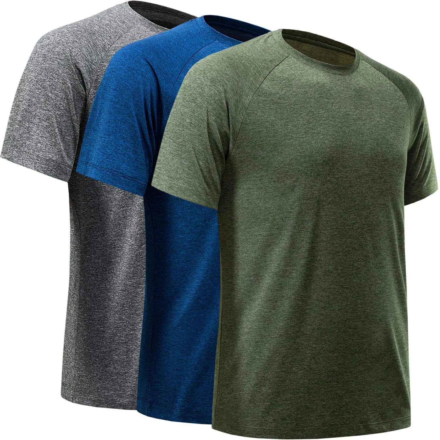 Workout Shirts for Men, Moisture Wicking Quick Dry Active Athletic Men's Gym Performance T Shirts