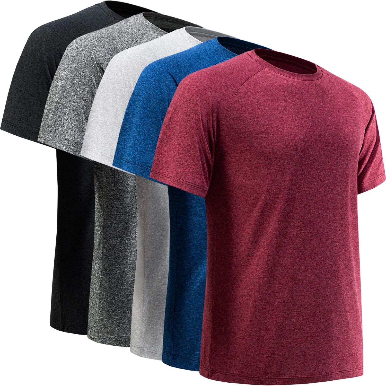 Workout Shirts for Men, Moisture Wicking Quick Dry Active Athletic Men's Gym Performance T Shirts