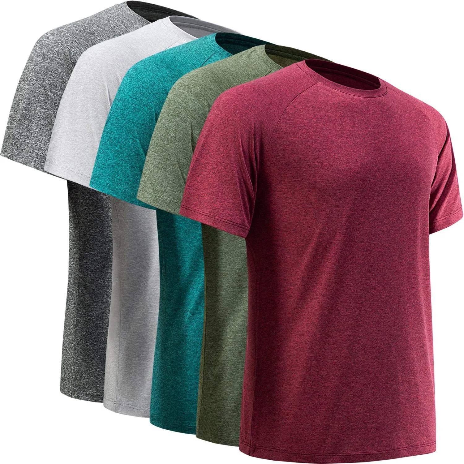Workout Shirts for Men, Moisture Wicking Quick Dry Active Athletic Men's Gym Performance T Shirts