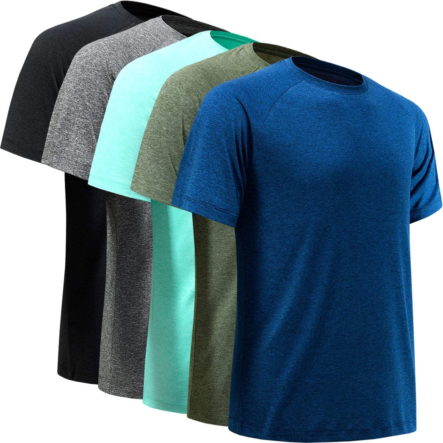 Workout Shirts for Men, Moisture Wicking Quick Dry Active Athletic Men's Gym Performance T Shirts